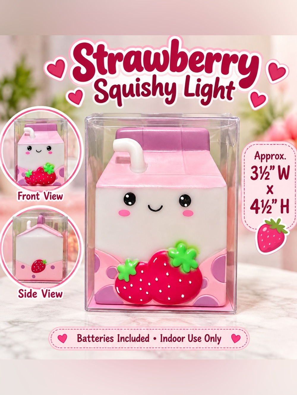 Strawberry Squishy in Light Pink & White